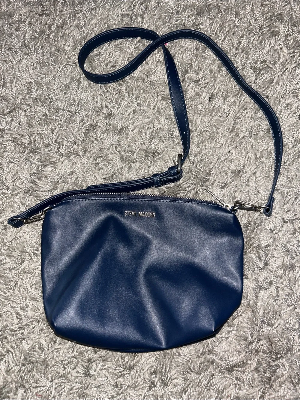 Steve Madden Dark Navy Faux-Leather Crossbody Bag - Picture 1 of 4